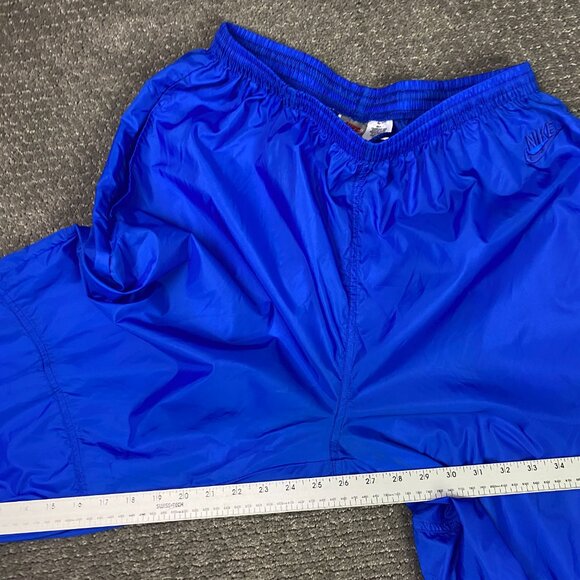 Vintage 90s Nike Gray Tag Windbreaker Pants Men's XL Fit Like Medium Nylon Blue - Picture 15 of 16